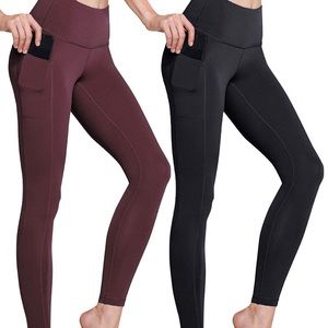2 Pack - High Waist Yoga Leggings with Poc…